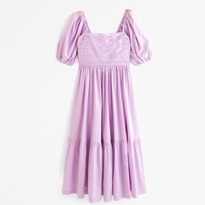 A&F Emerson Poplin Puff Sleeve Midi Dress, Soft Pink, worn once.